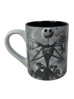 Disney Nightmare Before Christmas Mug Gray 14oz Black Interior Jack Skellington